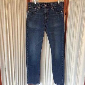 Levi’s 502 Mens Blue Denim Jeans Taper Leg Size 33x34 Stretch